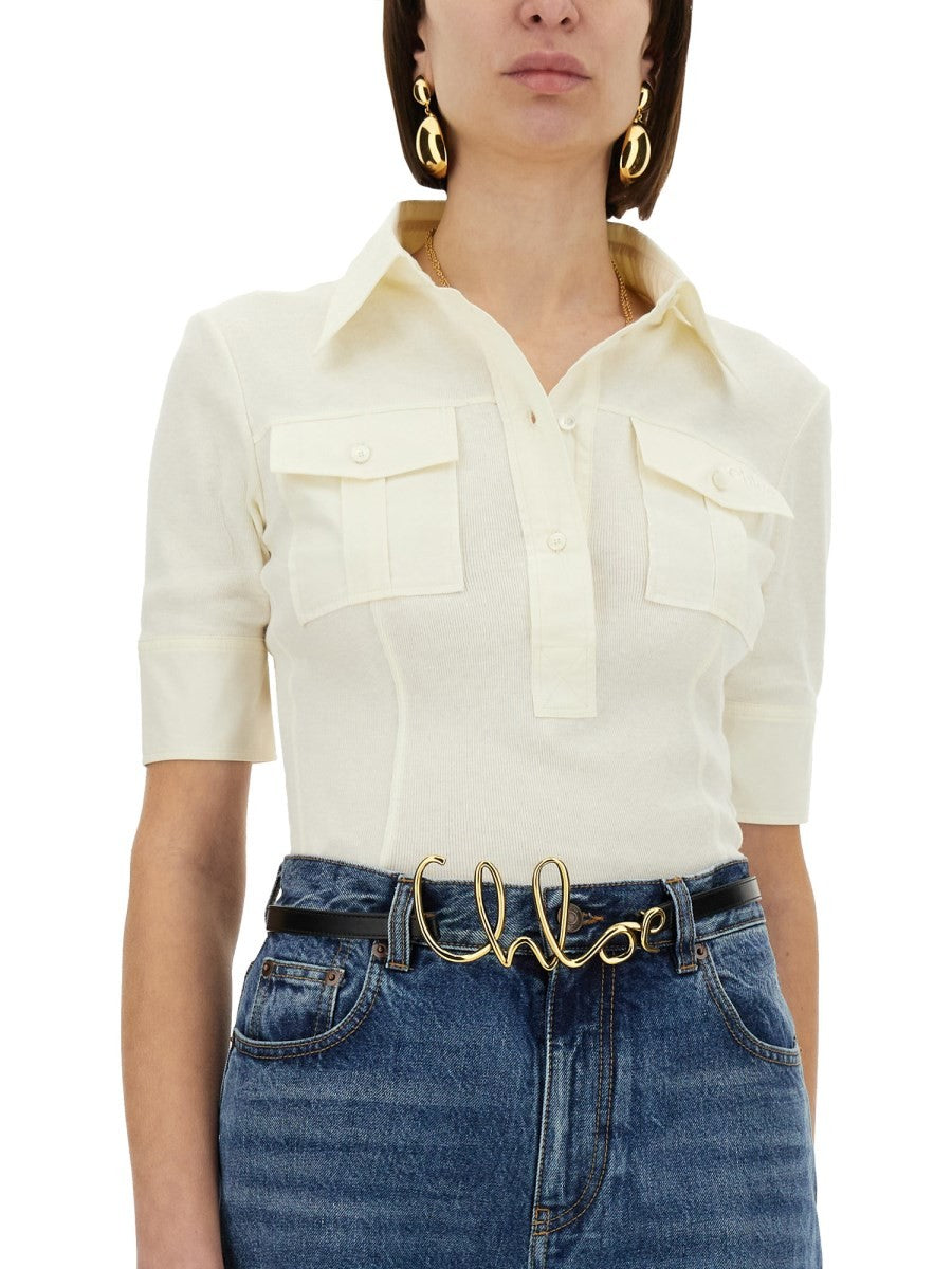 CHLOE’ - Chloe’ Slim Fit Polo. - Women’s Tops