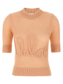 CHLOÉ - CHLOÉ - Logo embroidery sweater - Women’s Knitwear