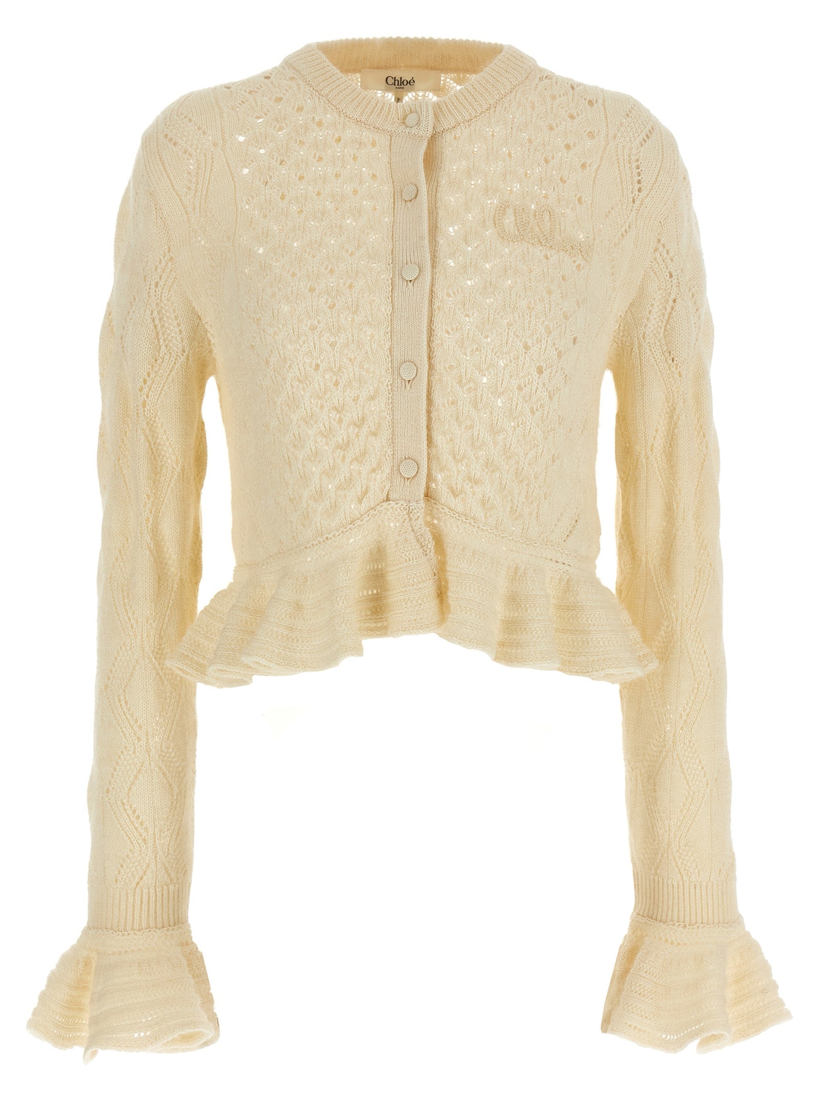 CHLOÉ - CHLOÉ - Pointelle cardigan - Women’s Knitwear