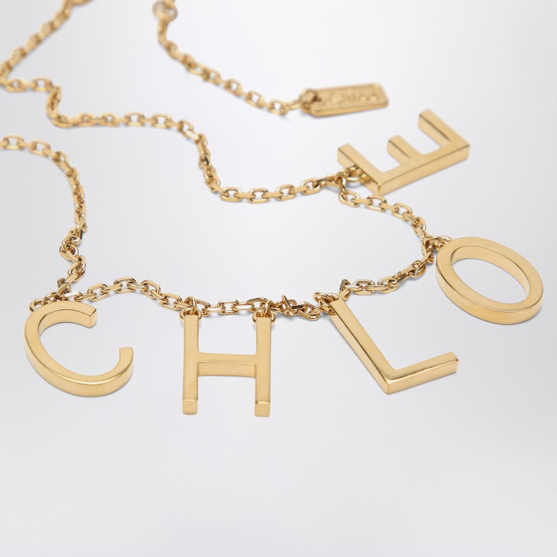 Chloé - Chloé Letters necklace in Vintage Gold brass - Jewellery