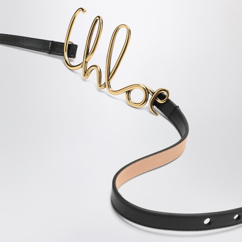 Chloé - Chloé Iconic small black leather belt - Women’s Accessories