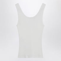 Chloé - Chloé White ribbed tank top with logo - Topwear