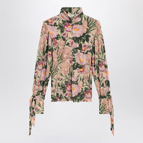 Chloé - Chloé Turtleneck jersey wool sweater with floral print - Shirts
