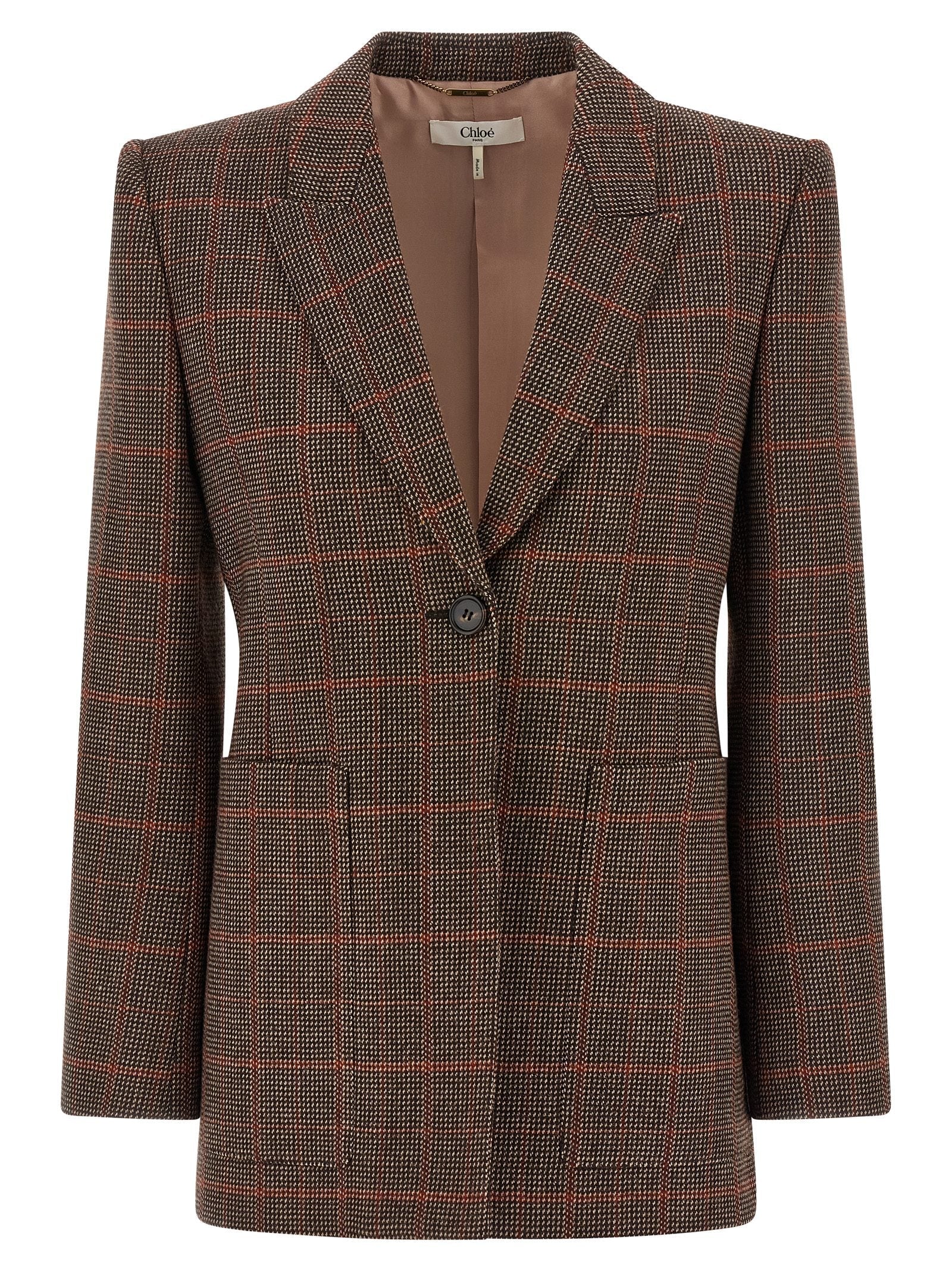 CHLOÉ - CHLOÉ - Check Wool blazer - Woman,Clothing,Blazer suits,