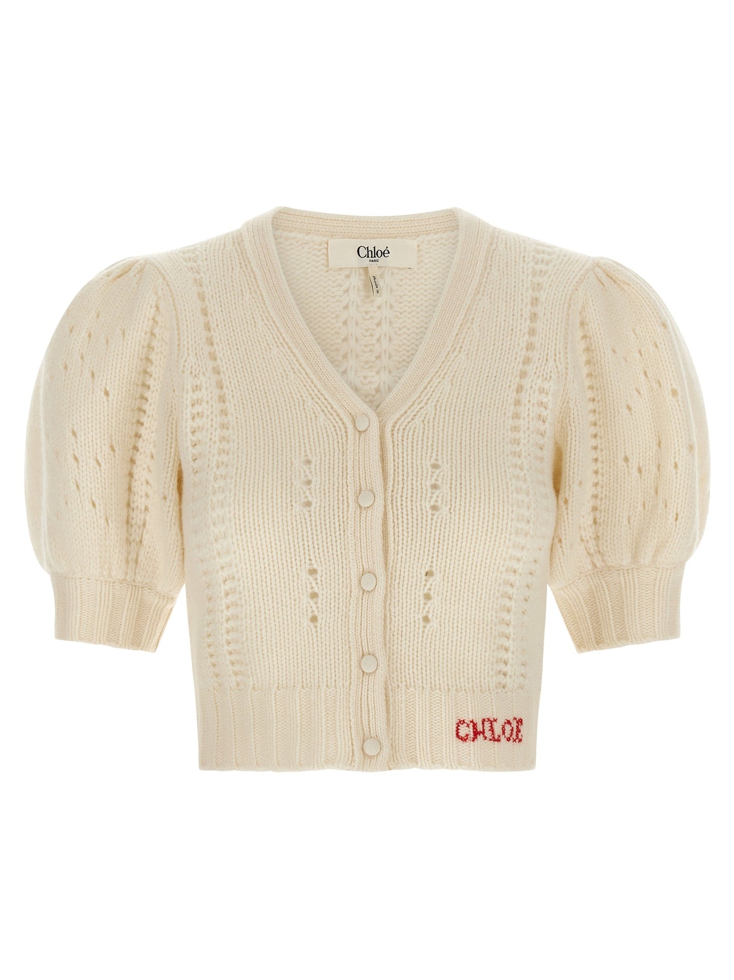 CHLOÉ - CHLOÉ - Jacquard logo cardigan - Women’s Knitwear