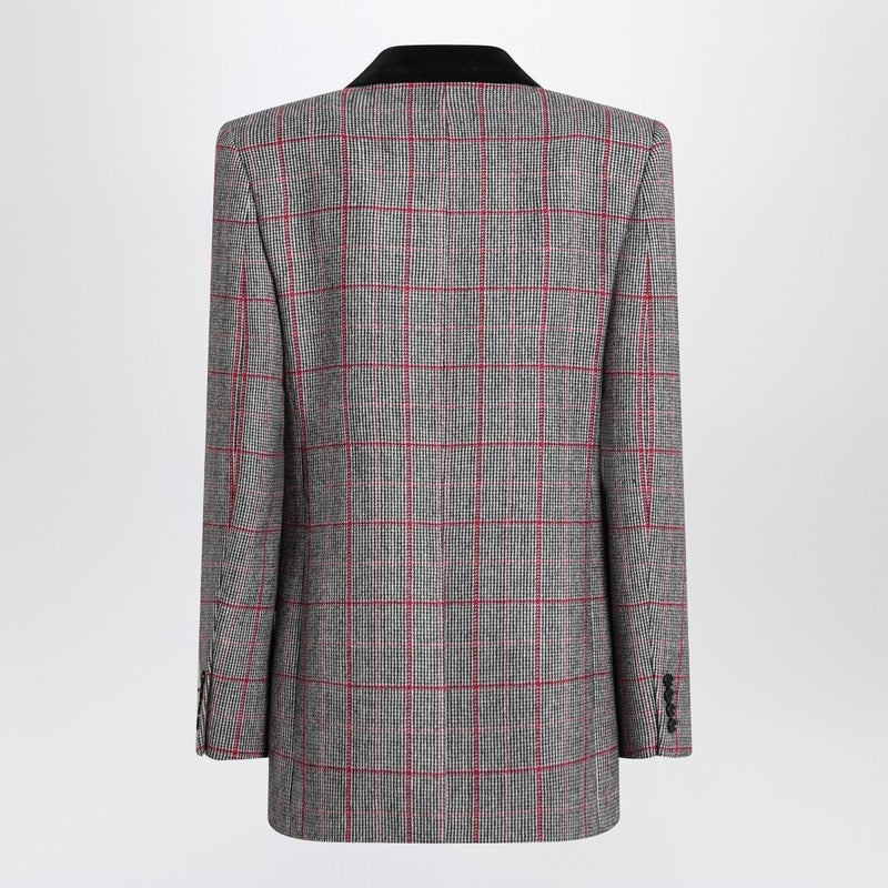 Chloé - Chloé Black/white checkered wool double-breasted blazer - Jackets