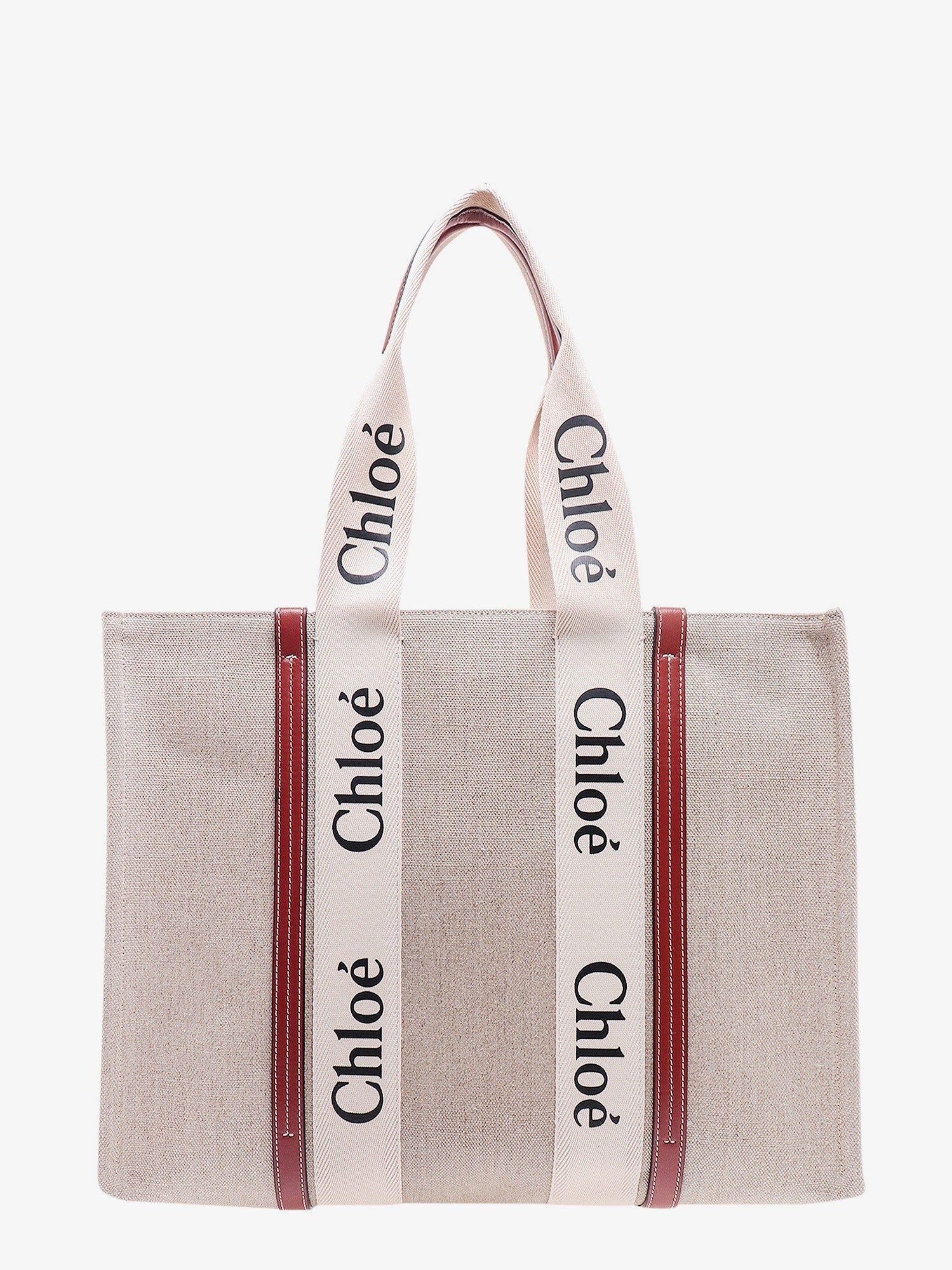 CHLOE’ - Chloe’ Linen Shoulder Bag With Logo Print. This Bag Is Made With Lower Environmental Impact Material