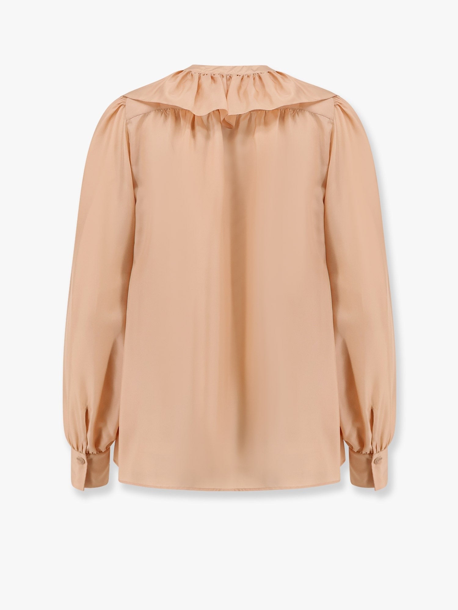 CHLOE’ - Chloe’ Silk Shirt With Rouches - Women’s Tops