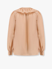 CHLOE’ - Chloe’ Silk Shirt With Rouches - Women’s Tops