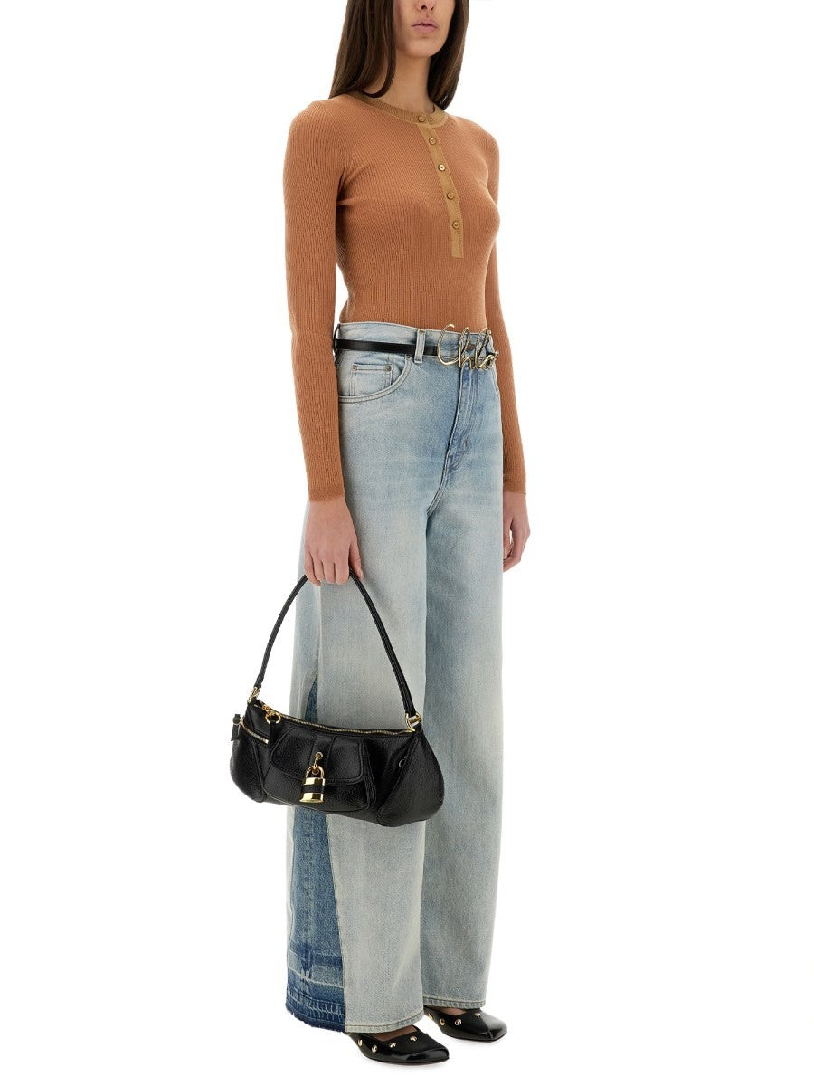 CHLOE’ - Chloe’ Merino Wool Fine Knit ’Henley’ Shirt - Woman-&gt;Clothing-&gt;Tops