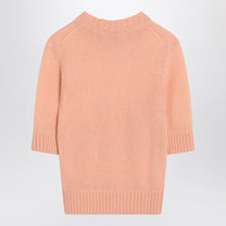 Chloé - Chloé Peach-colored top with logo embroidery - Knitwear