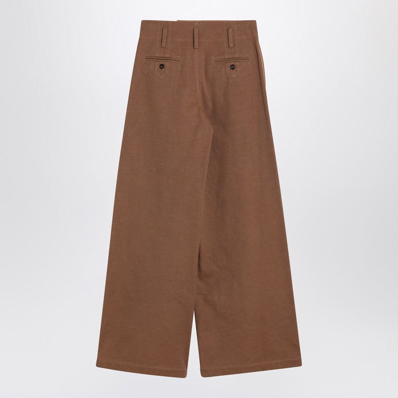 Chloé - Chloé Brown palazzo pants in cotton - Trousers