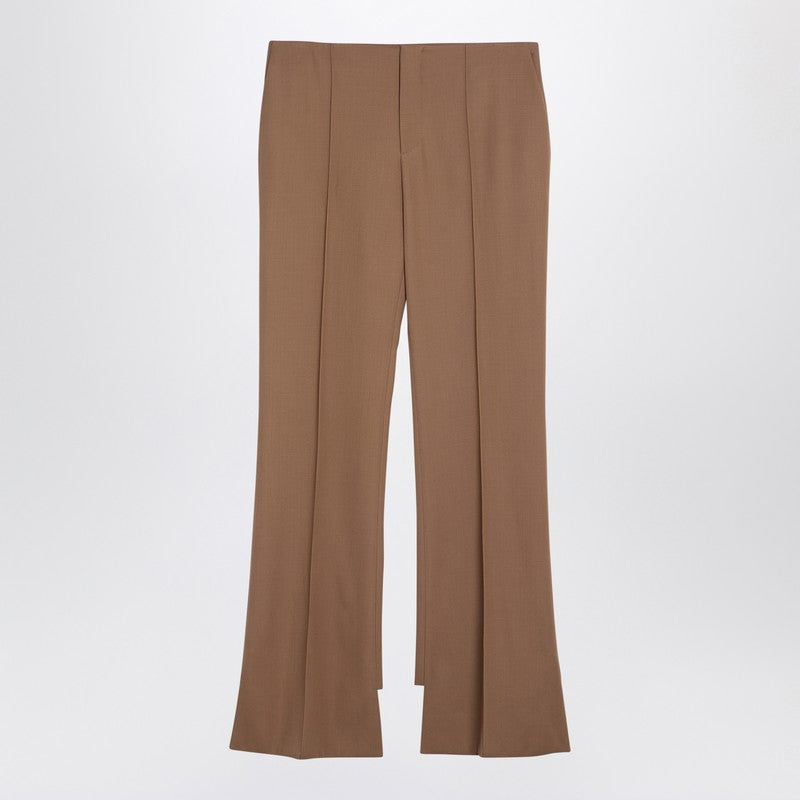 Chloé - Chloé Beige asymmetrical wool trousers - Trousers