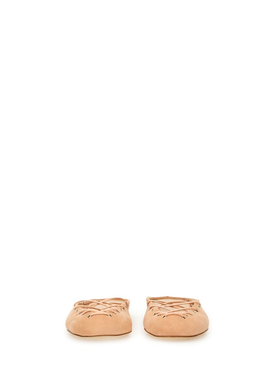 CHLOE’ - Chloe’ Ballerina ’Ghillies’ - Woman-&gt;FOOTWEAR-&gt;FLATS