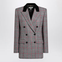 Chloé - Chloé Black/white checkered wool double-breasted blazer - Jackets