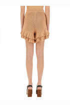 Chloé Women's Crochet Knit Mini Shorts Beige, view 3