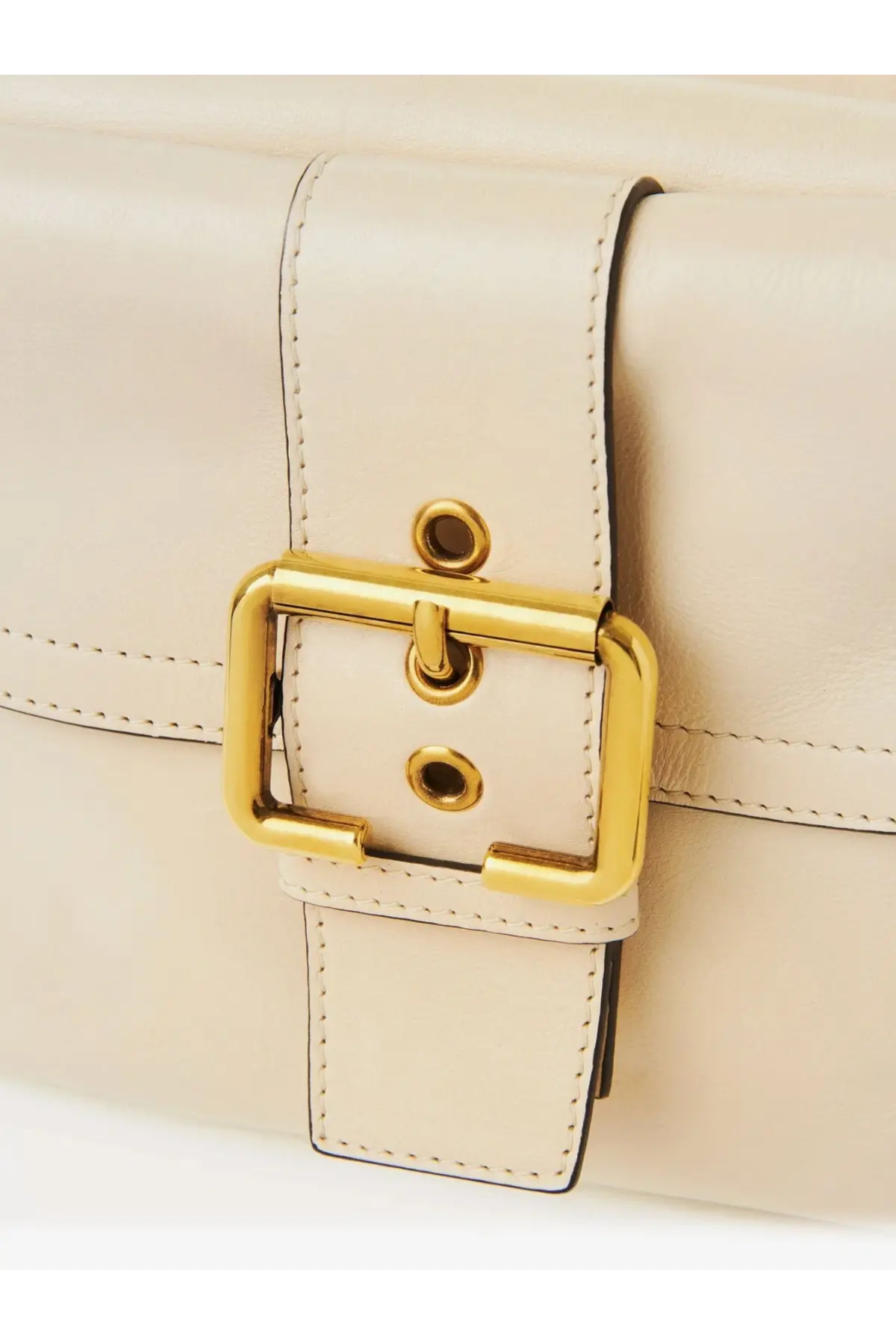 Chloé women’s medium double carry leather shoulder bag beige with cream leather clutch and gold-tone buckle detail