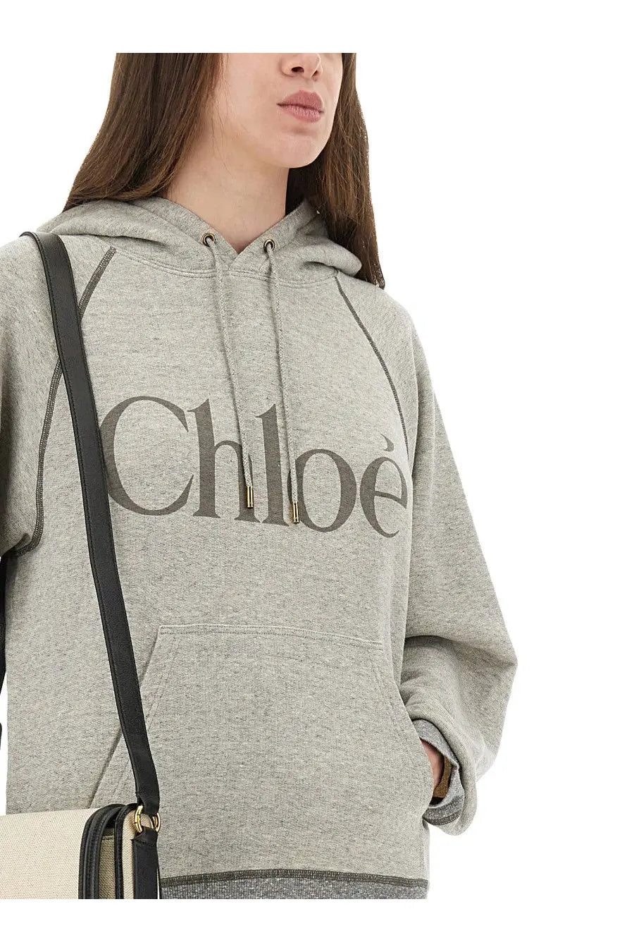 Chloé Women's Oversized Hoodie Grey, view 4