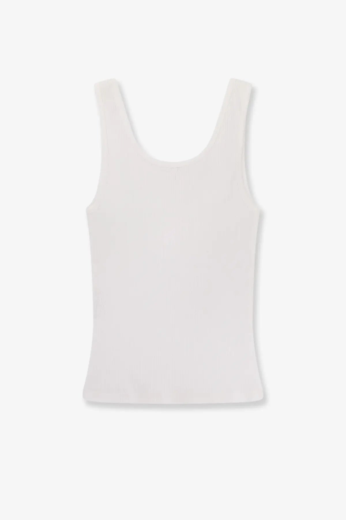 Chloé women’s white ribbed cotton tank top with scoop neckline and slim shoulder straps