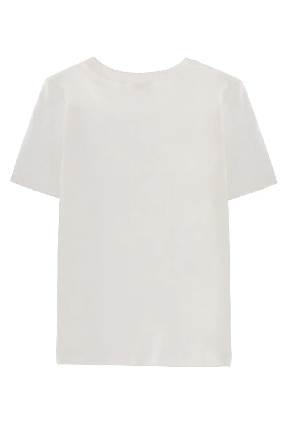 Chloé women’s shirt white minimalist cotton t-shirt with crew neck and short sleeves front view