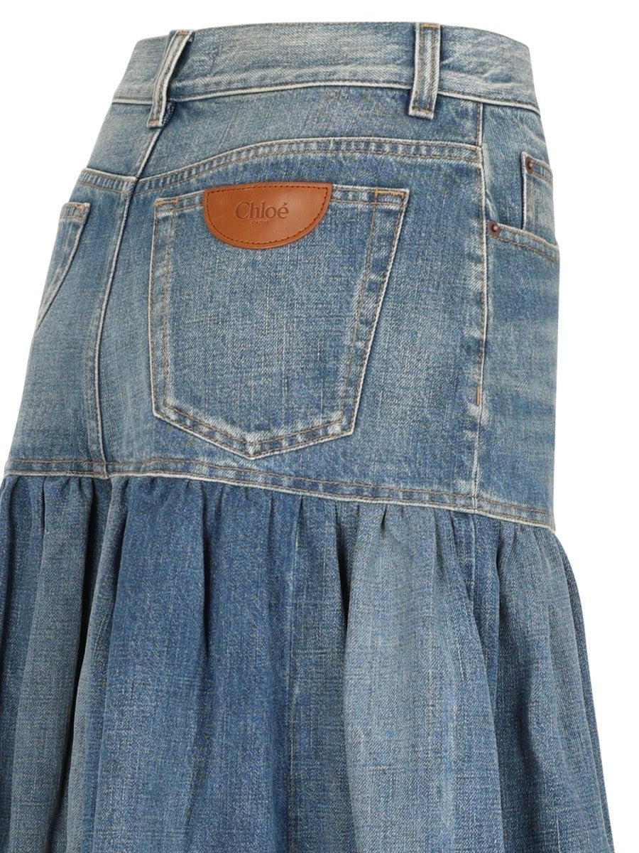 Chloé Women's Shorts Bermuda Palloncino Blue, view 3