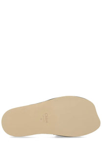 Beige rubber sole with chloé branding in black on chloé women’s slide chloé sand black sandal