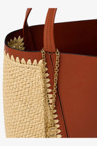 Chloé Women's Chloé Spin Leather and Raffia Shoulder Bag Brown, view 5