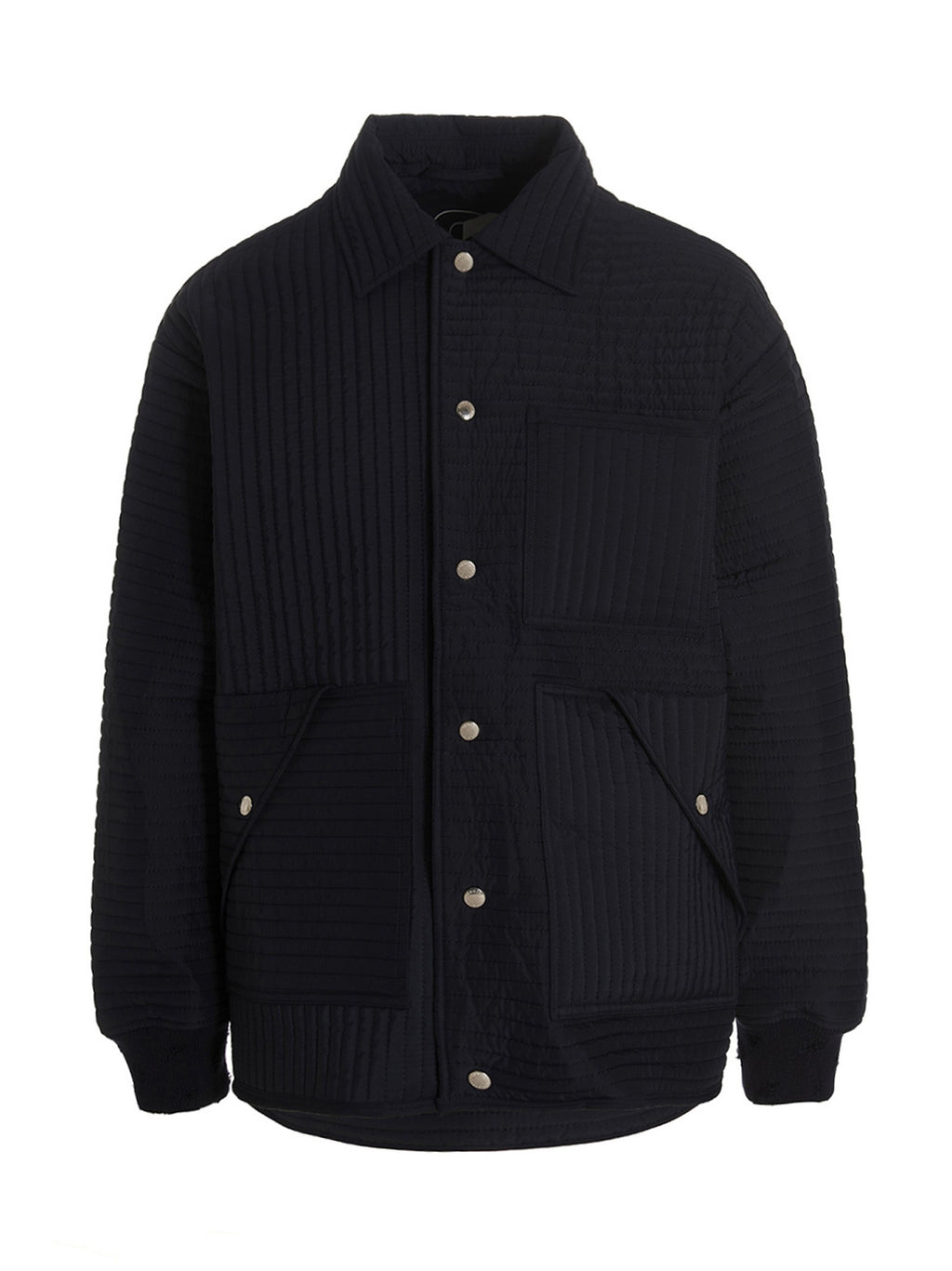 KHRISJOY Chore Quilted Stripes Down Jacket Blue