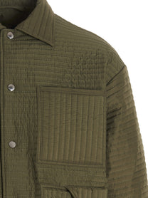 KHRISJOY Chore Quilted Stripes Down Jacket Green