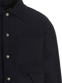 KHRISJOY Chore Quilted Stripes Down Jacket Blue