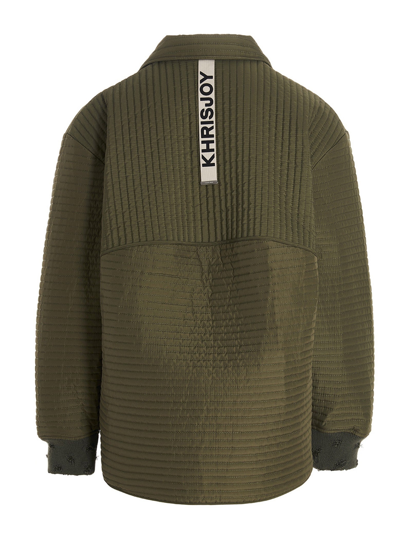 KHRISJOY Chore Quilted Stripes Down Jacket Green