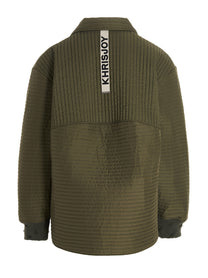 KHRISJOY Chore Quilted Stripes Down Jacket Green
