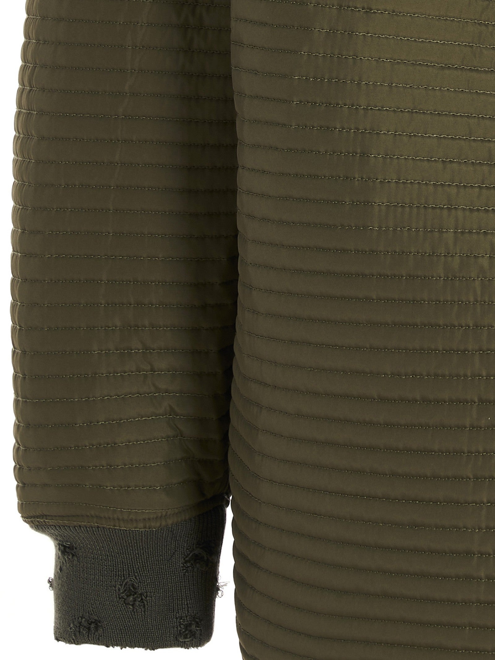 KHRISJOY Chore Quilted Stripes Down Jacket Green