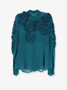Dries Van Noten Women's Chowsa Viscose Shirt Blue, view 2