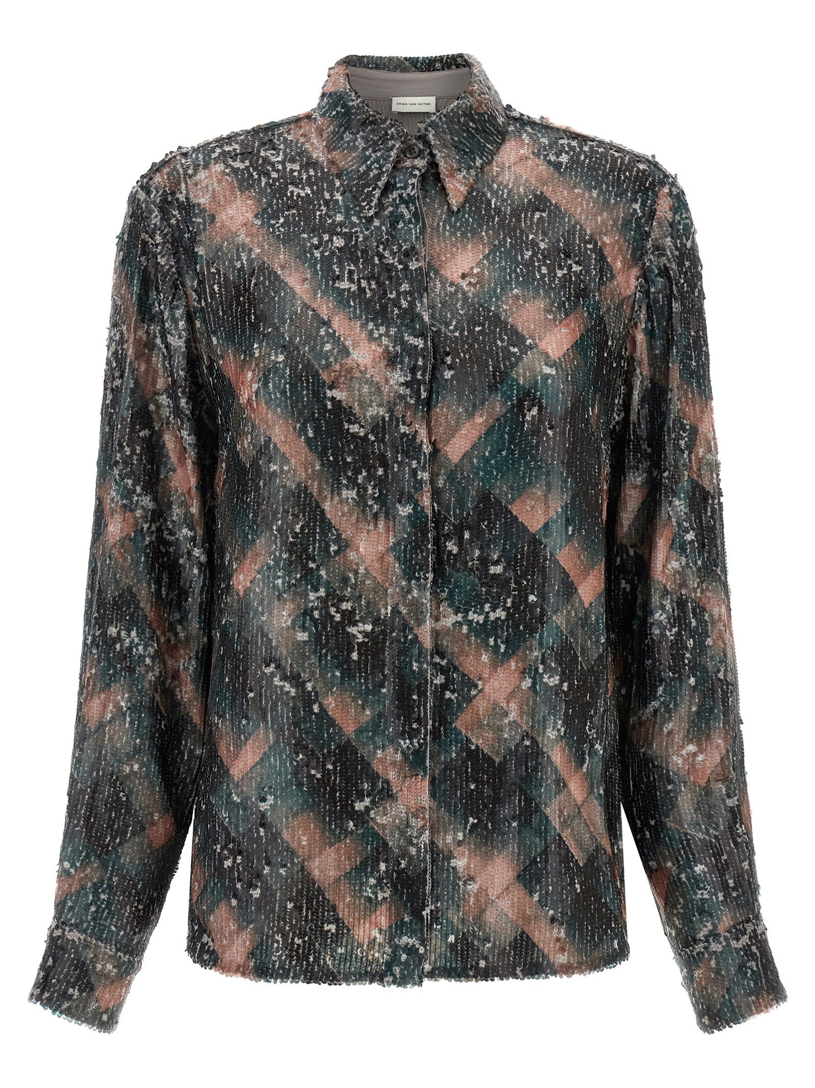 Dries Van Noten Chowy Emb Shirt Green