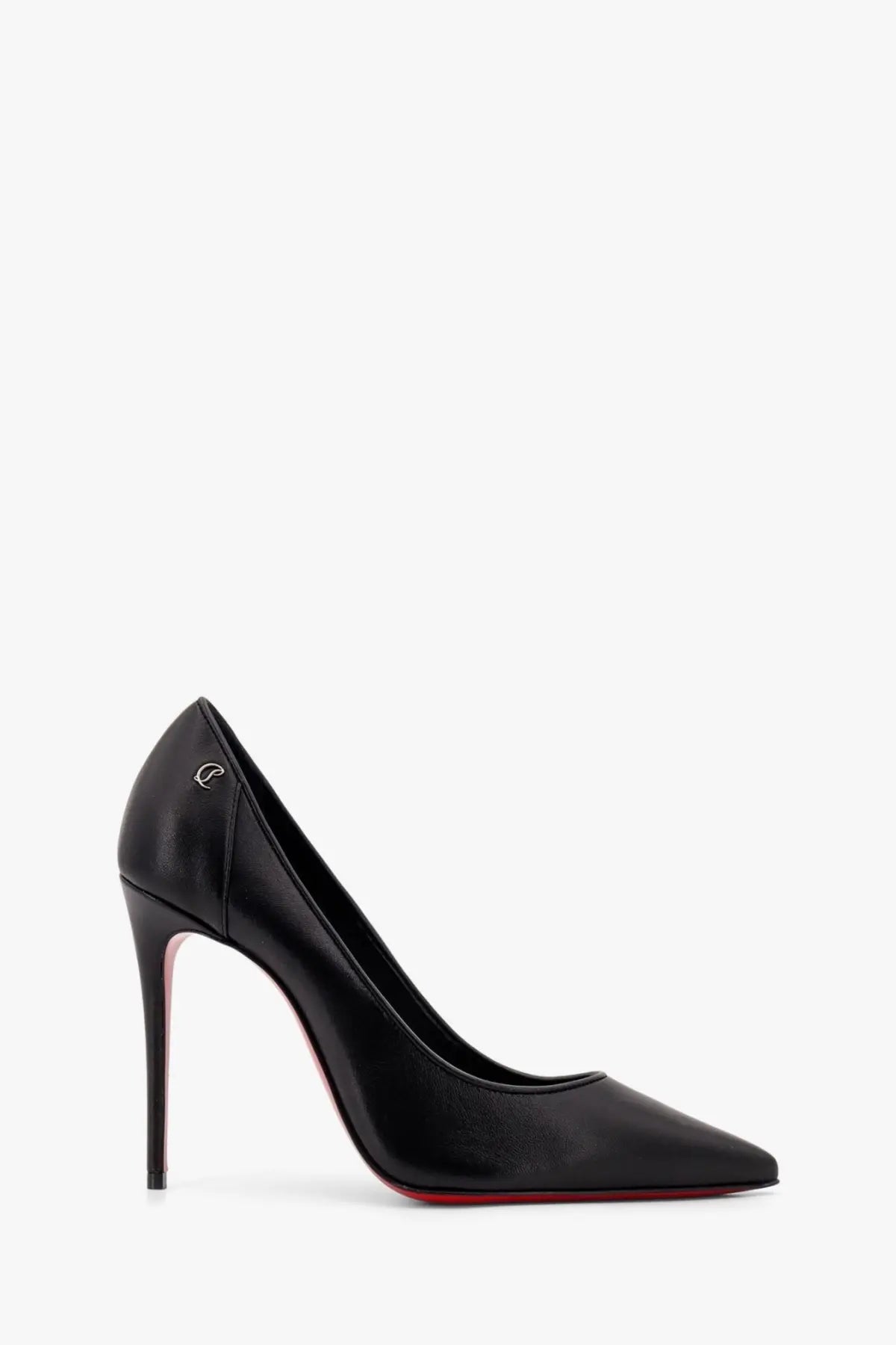 Christian louboutin women’s sporty kate black leather pump with a slender high heel and signature red sole