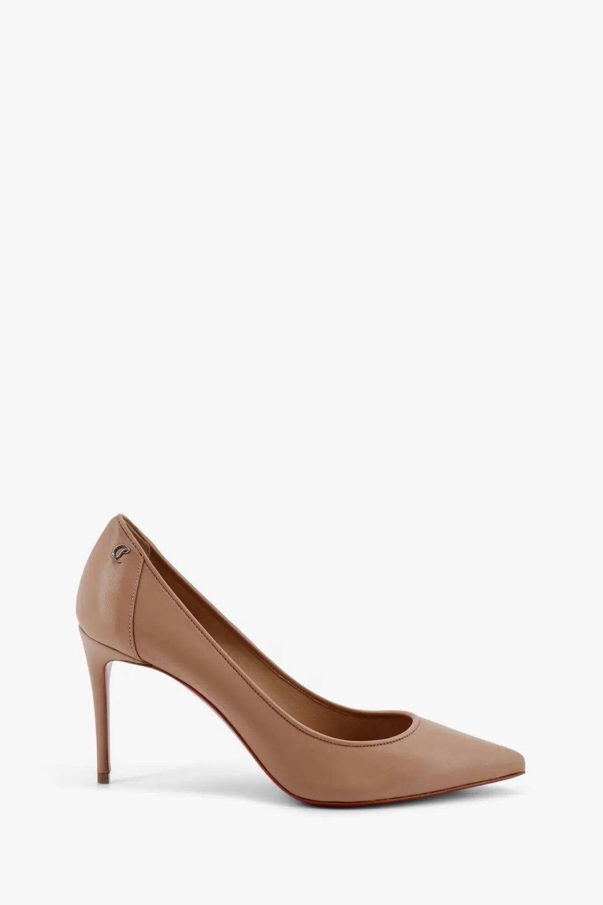 Christian louboutin women’s sporty kate leather pump in beige with pointed toe and slender high heel