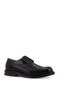 Churchs men’s shannon leather lace black derby shoe in black leather with polished finish and classic lace up design