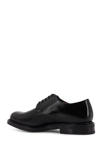 Churchs men’s shannon leather lace black derby shoe made of black patent leather with polished finish and classic design
