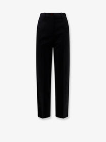 Alysi Women's Cigarette Virgin Wool Trousers Black