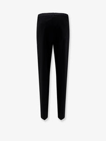 Alysi Women's Cigarette Virgin Wool Trousers Black