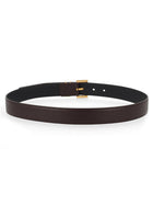 Saint Laurent Women's Cassandre Belt with Buckle Quadrata Brown