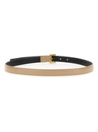 Saint Laurent Women's Cassandre Thin Belt Beige, view 3