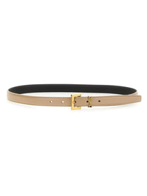 Saint Laurent Women's Cintura Cassandre Sottile Beige
