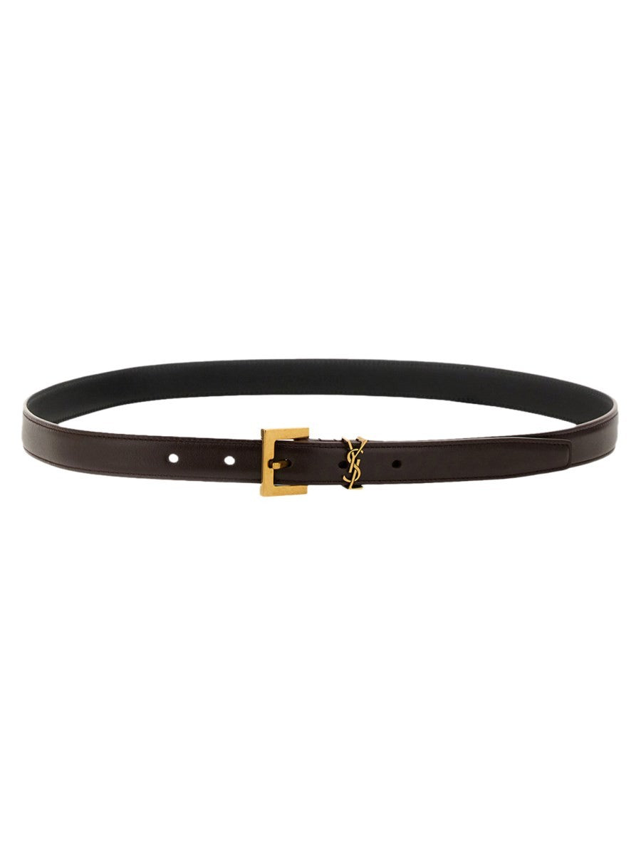 Saint Laurent Women's Cintura Cassandre Sottile Brown