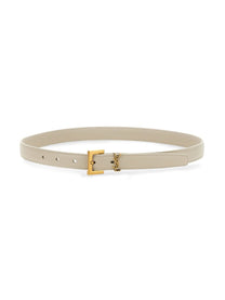 Saint Laurent Women's Cintura Cassandre Sottile Beige
