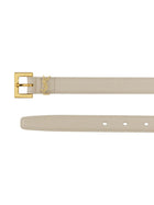 Saint Laurent Women's Cassandre Thin Belt Beige, view 3