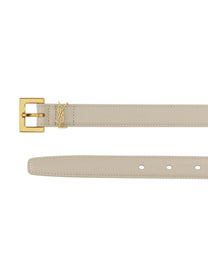 Saint Laurent Women's Cintura Cassandre Sottile Beige