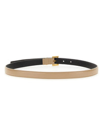 Saint Laurent Women's Cintura Cassandre Sottile Beige