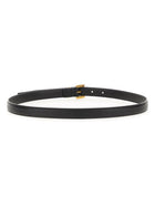 Saint Laurent Women's Cassandre Thin Belt Black, view 3